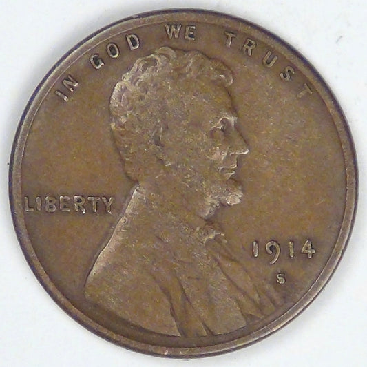 1914-S Lincoln Cent, VF-20