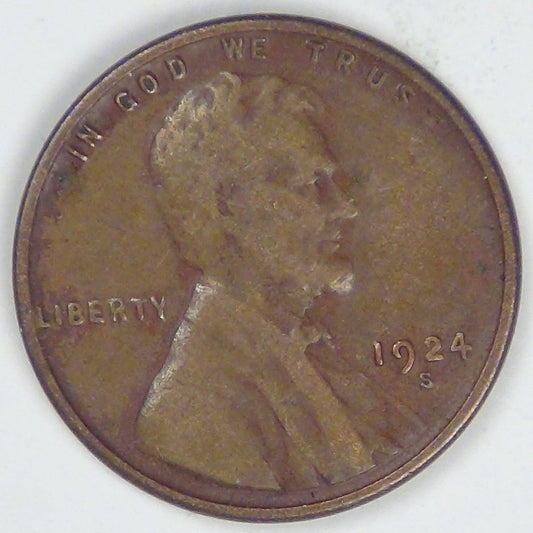 1924-S Lincoln Cent, F-15