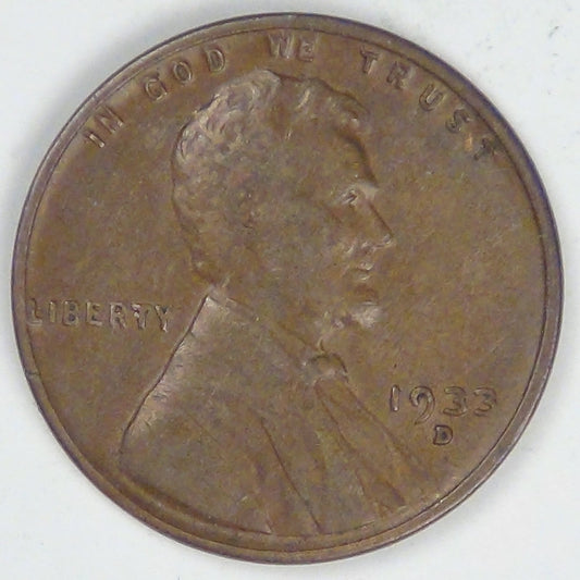 1933-D Lincoln Cent, VF-30