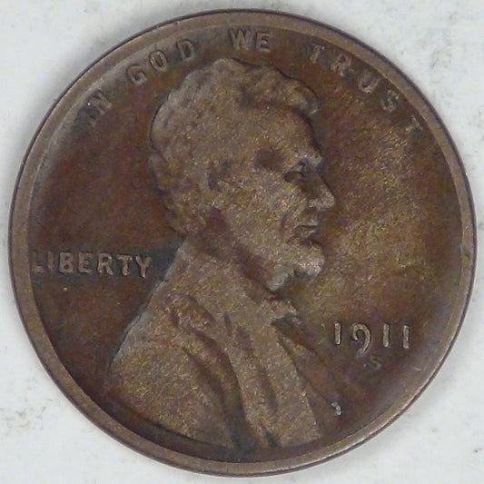 1911-S Lincoln Cent, F-12