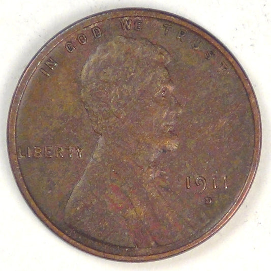 1911-D Lincoln Cent, EF-40