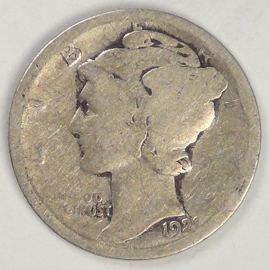 1921 Mercury Dime, AG-3