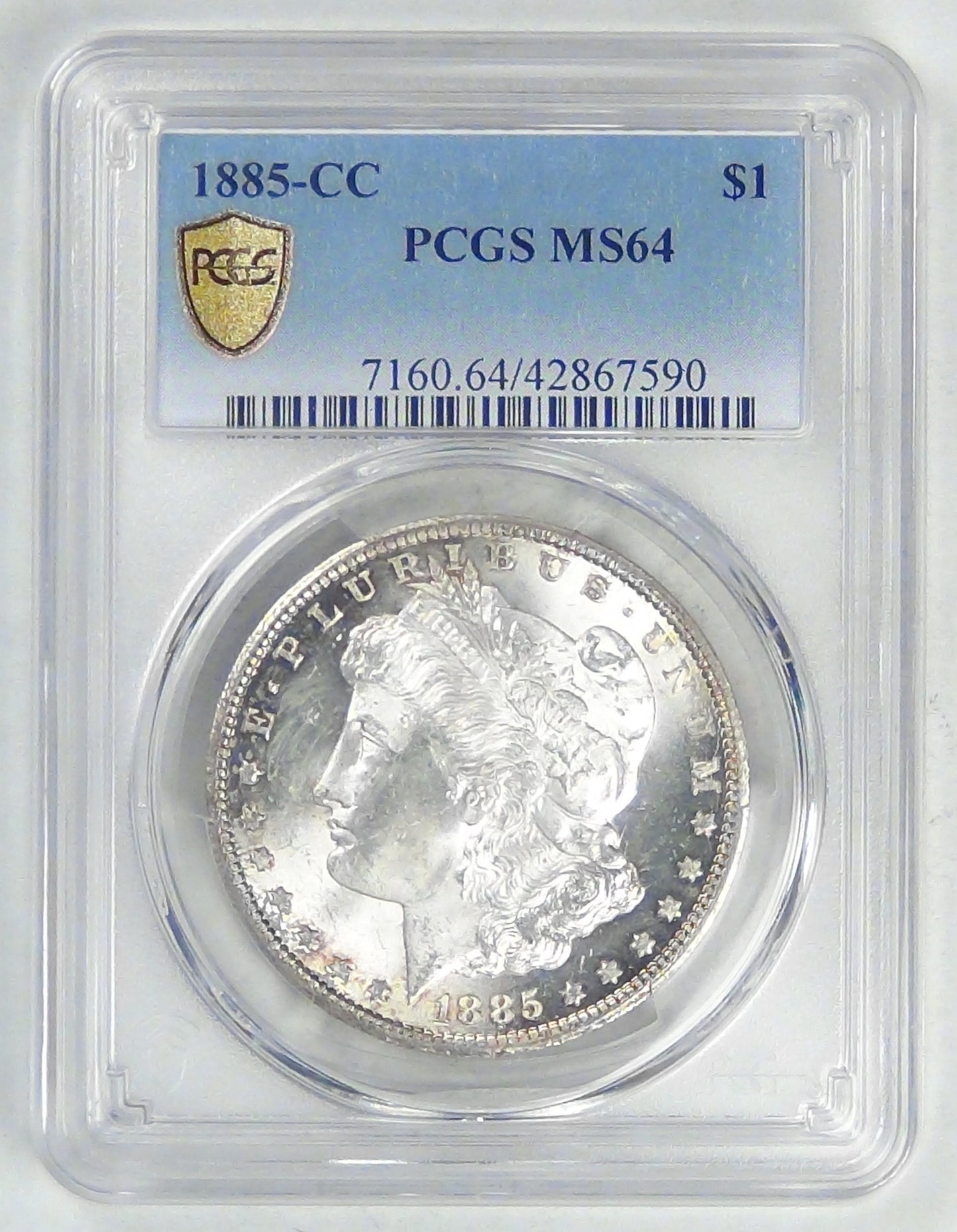 1885-CC Morgan Dollar, MS-64 PCGS nice color