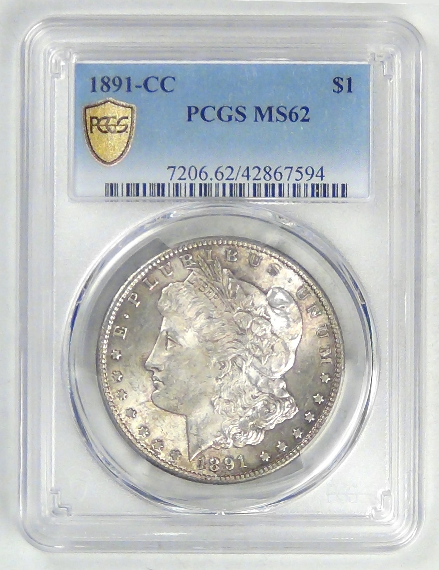 1891-CC Morgan Dollar, MS-62 PCGS