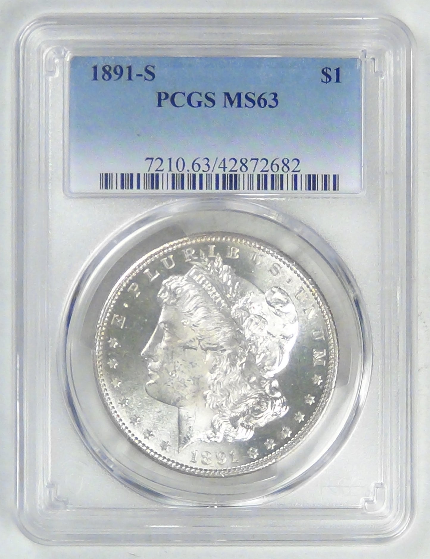 1891-S Morgan Dollar, MS-63 PCGS