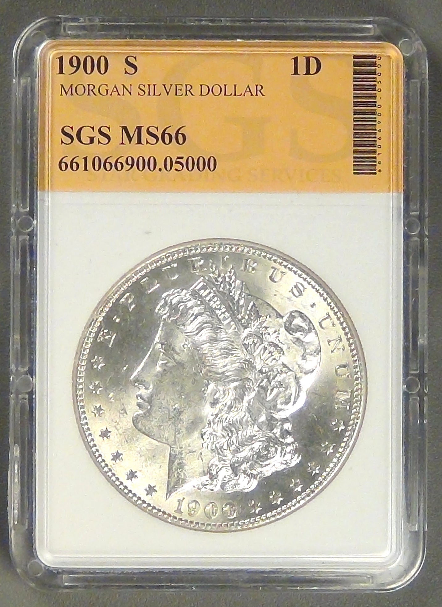1900-S Morgan Dollar, MS-63 in SGS holder