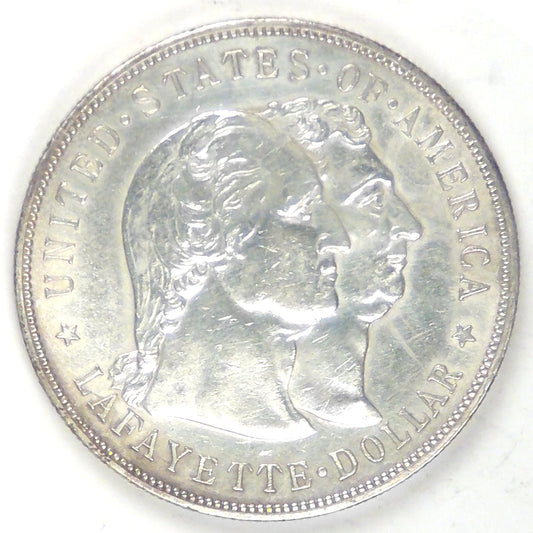 1900 Lafayette Monument Dollar, AU+ details