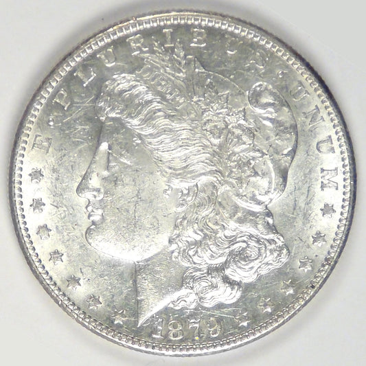 1879-S Morgan Dollar Rev of 78, AU-58