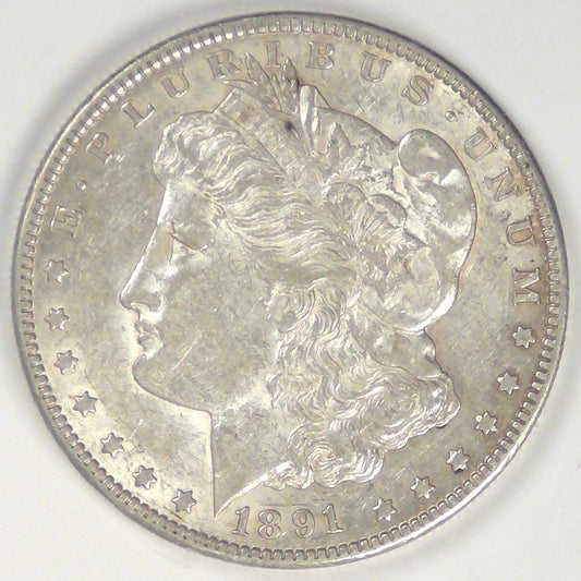 1891-CC Morgan Dollar, AU-53
