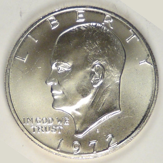 1972-S Eisenhower Silver Dollar, MS-65+