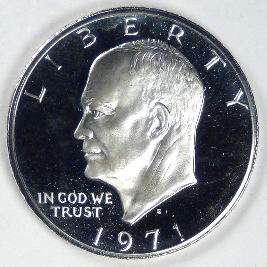 1971-S Eisenhower Silver Dollar, Gem Proof CAMEO