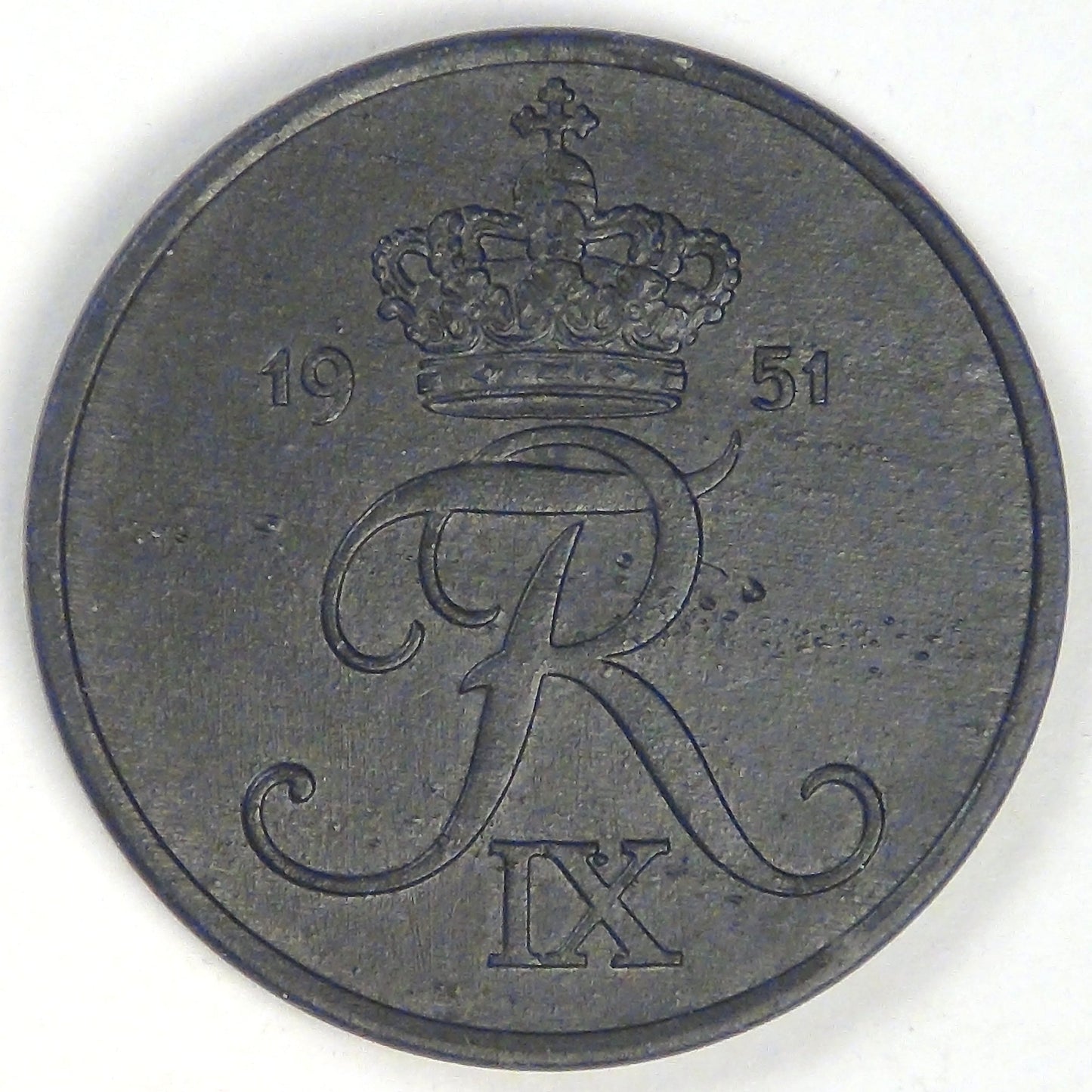 DENMARK, Frederik IX, 1951 ♥, 5 Øre, Choice Extra Fine