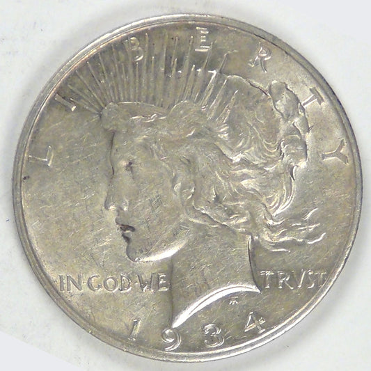 1934-D Peace Dollar, AU-55 details