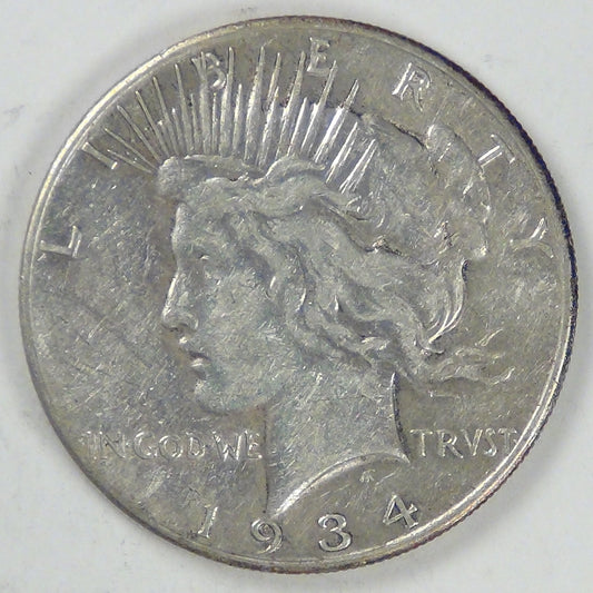 1934-S Peace Dollar, VF details