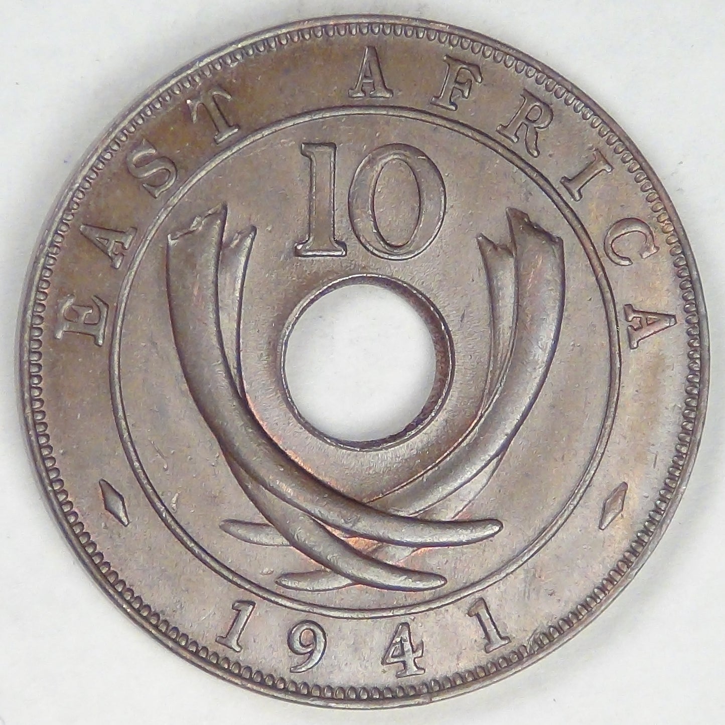 EAST AFRICA - British Colony, George VI, 1941 I, 10 Cents, Choice AU BN