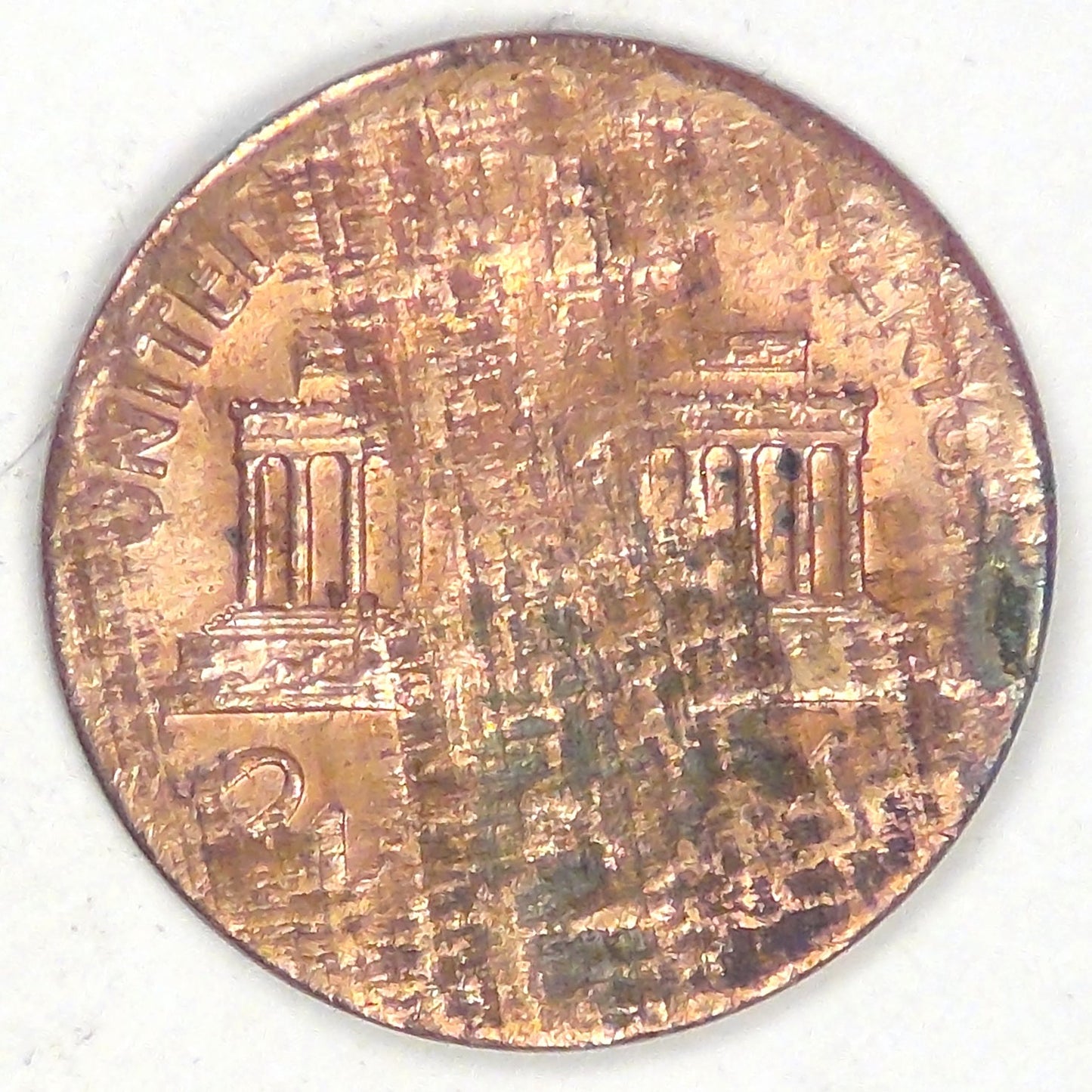1971-D Lincoln Cent, Error: Split Planchet