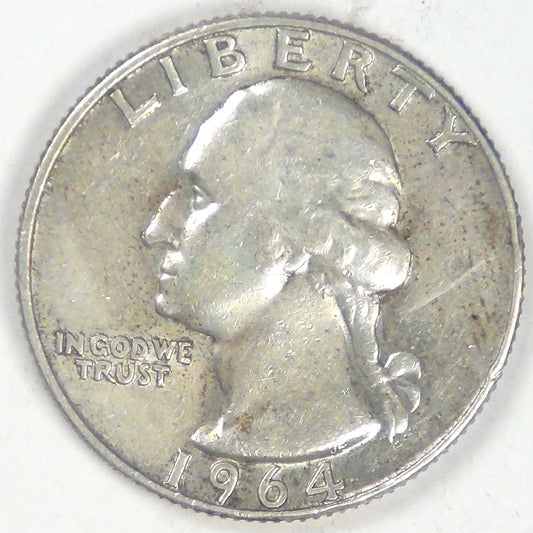 1964-D/D Silver Washington Quarter, EF-45