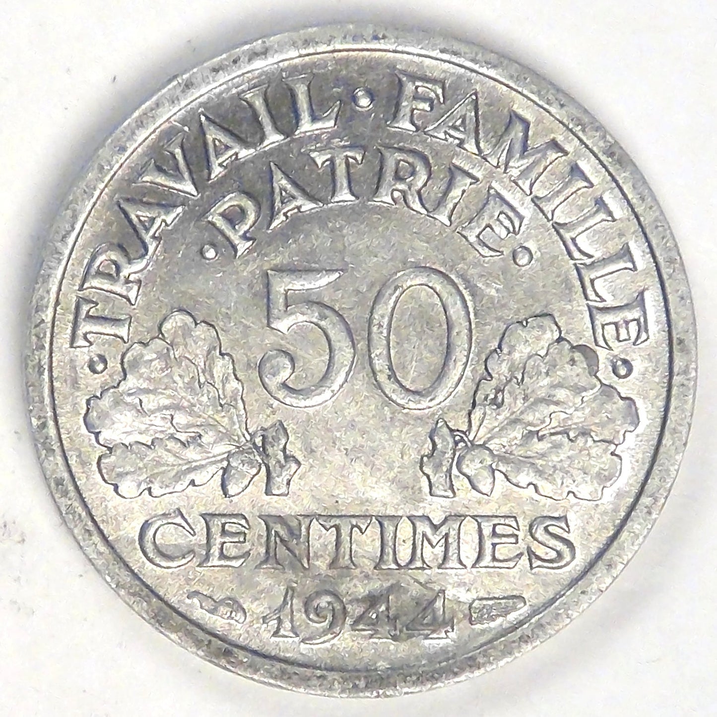FRANCE - Vichy State, 1944 B, 50 Centimes, Choice Almost Uncirculated