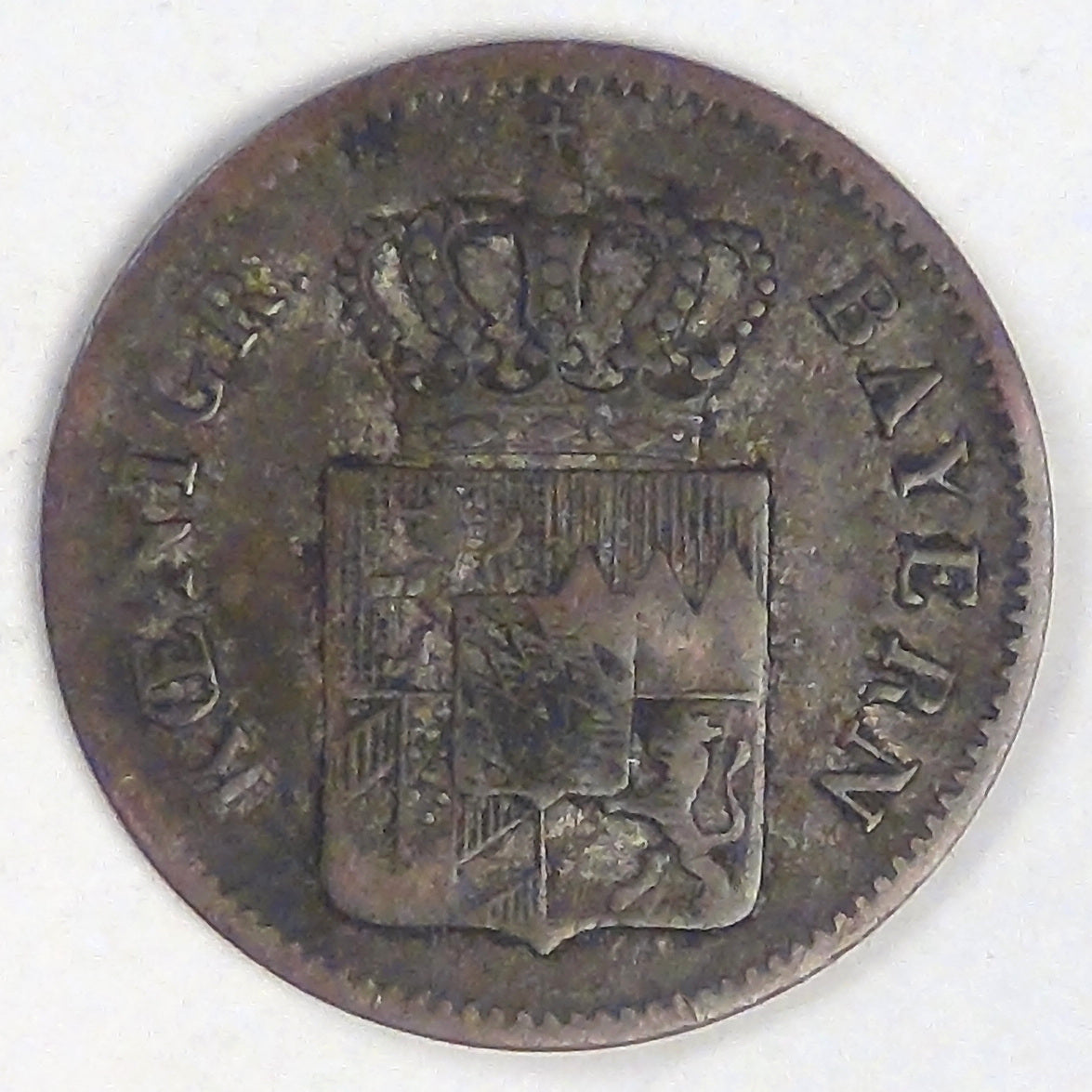 GERMANY - Bavaria, Ludwig I, 1847 Kreuzer, Very Fine