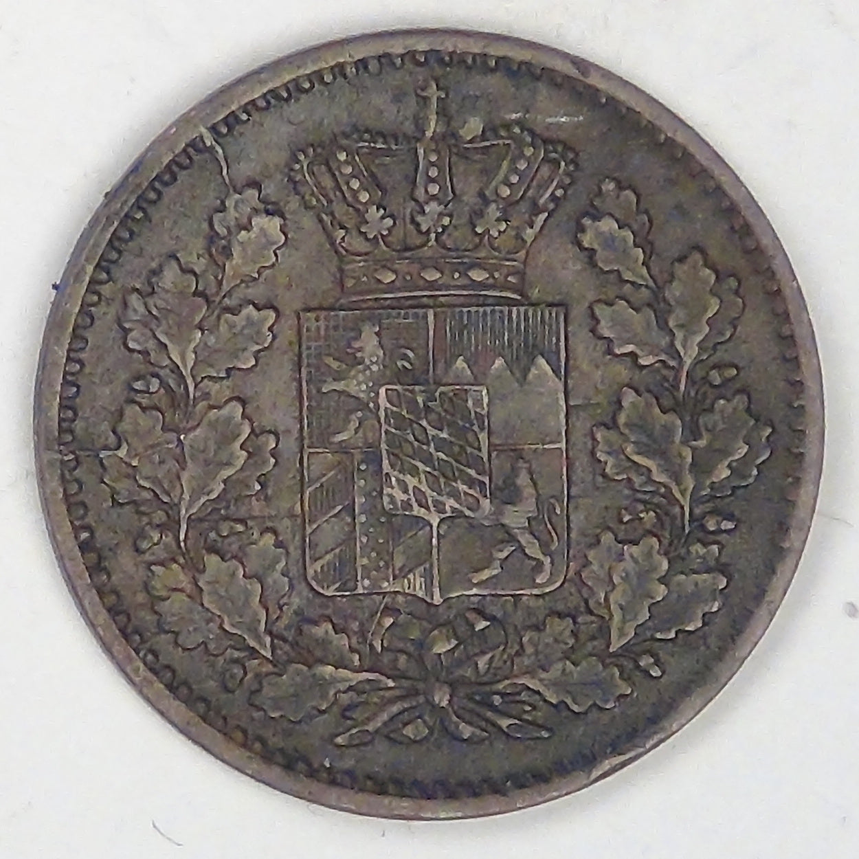 GERMANY - Bavaria, Ludwig I, 1867 Kreuzer, Extra Fine