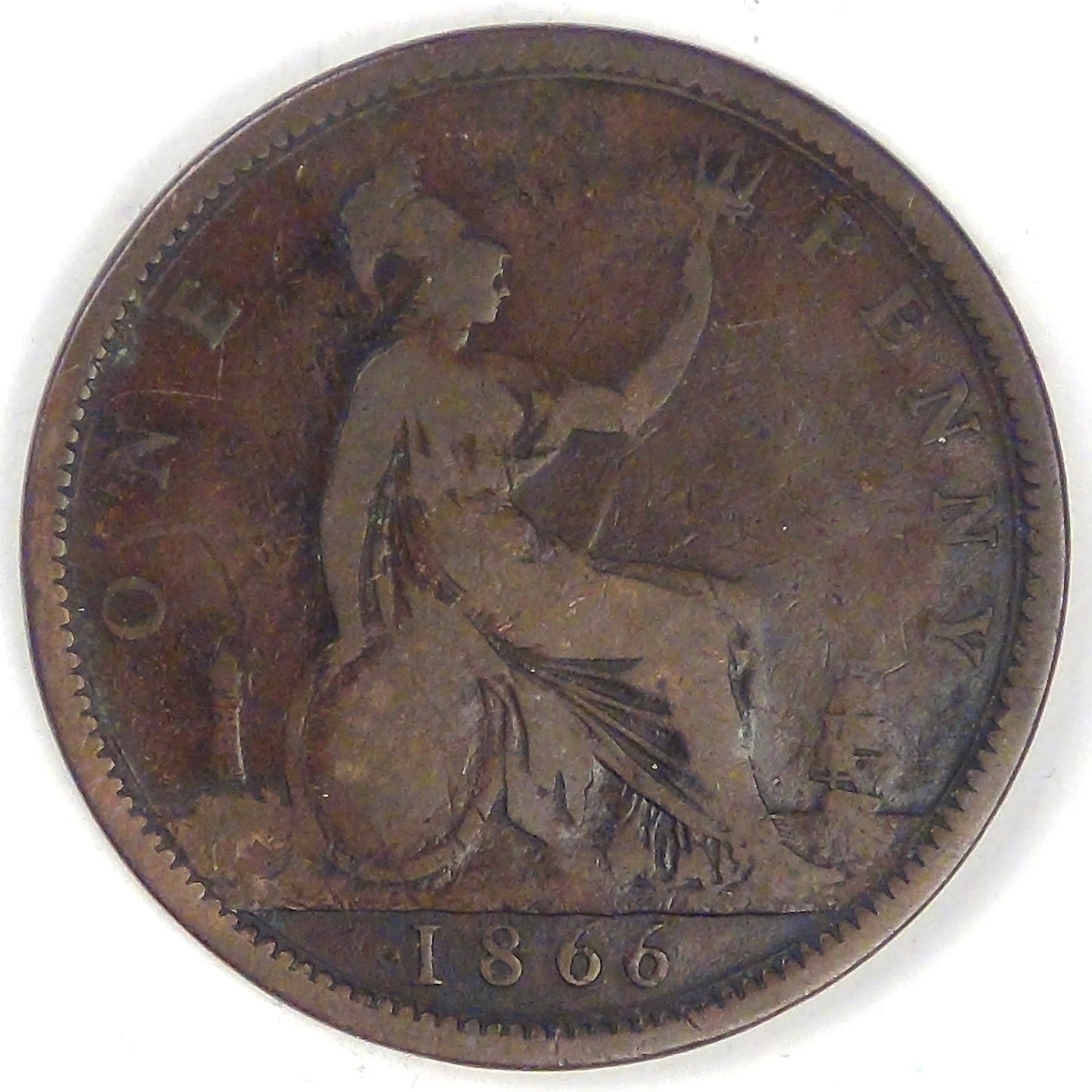 GREAT BRITAIN, Victoria, 1866, Penny, Fine