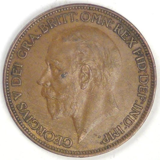 GREAT BRITAIN, George V, 1927, Penny, Extra Fine