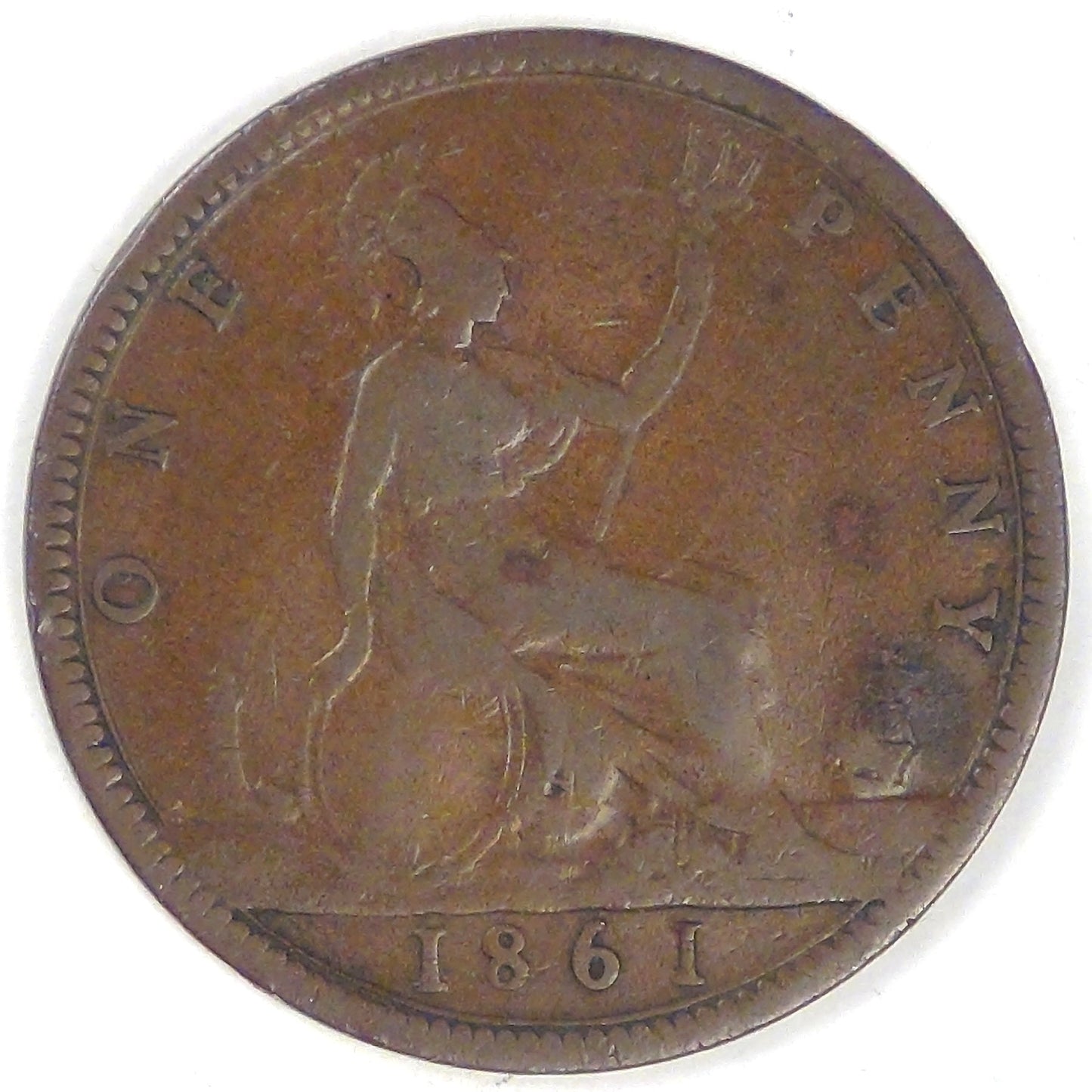 GREAT BRITAIN, Victoria, 1861 Penny, Very Good