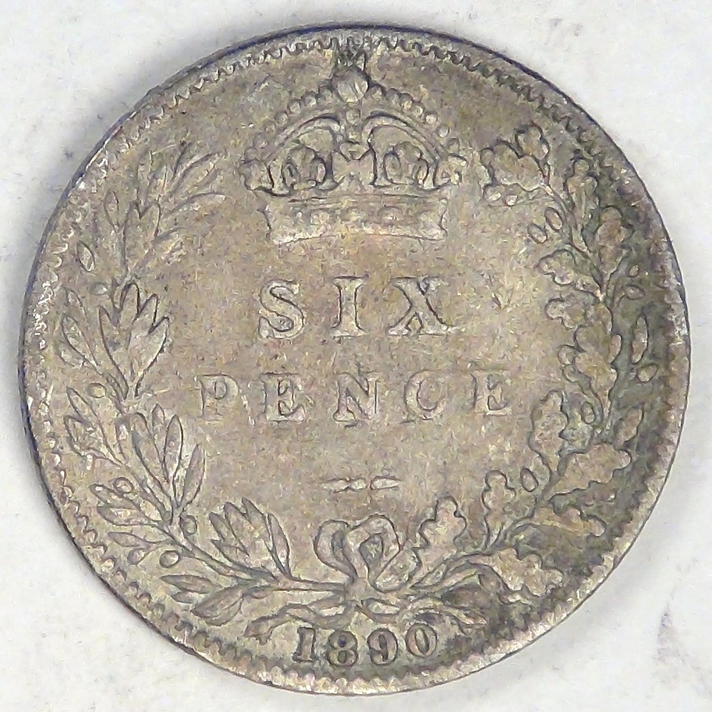 GREAT BRITAIN, Victoria, 1890, 6 Pence, Choice Fine