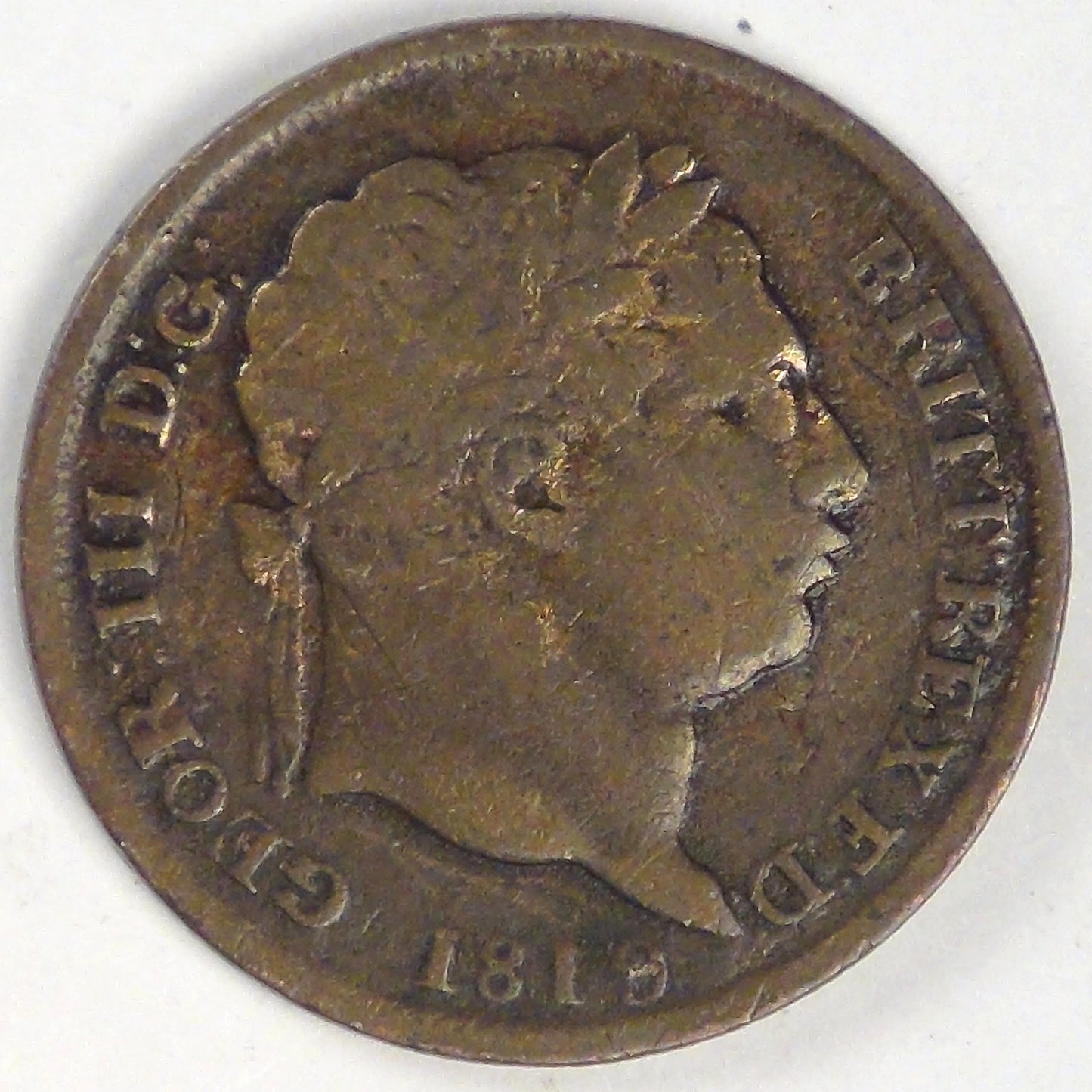 GREAT BRITAIN, George III, 1819 Shilling, Contemporary Forgery