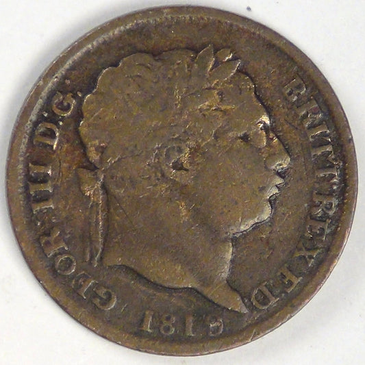 GREAT BRITAIN, George III, 1819 Shilling, Contemporary Forgery