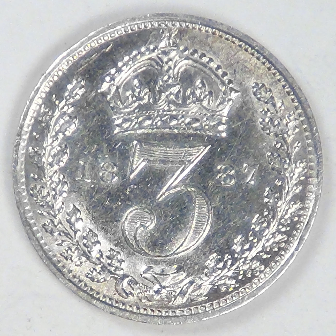 GREAT BRITAIN, Victoria, 1887, 3 Pence, Extra Fine details