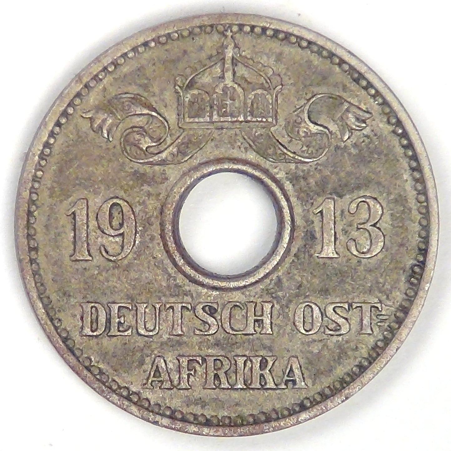 GERMAN EAST AFRICA - Colony, Wilhelm II, 1913 J, 5 Heller, Extra Fine