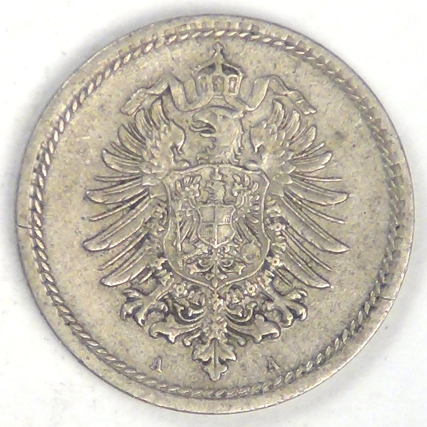 GERMANY - Empire, Wilhelm I, 1875 A, 5 Pfennig, Extra Fine