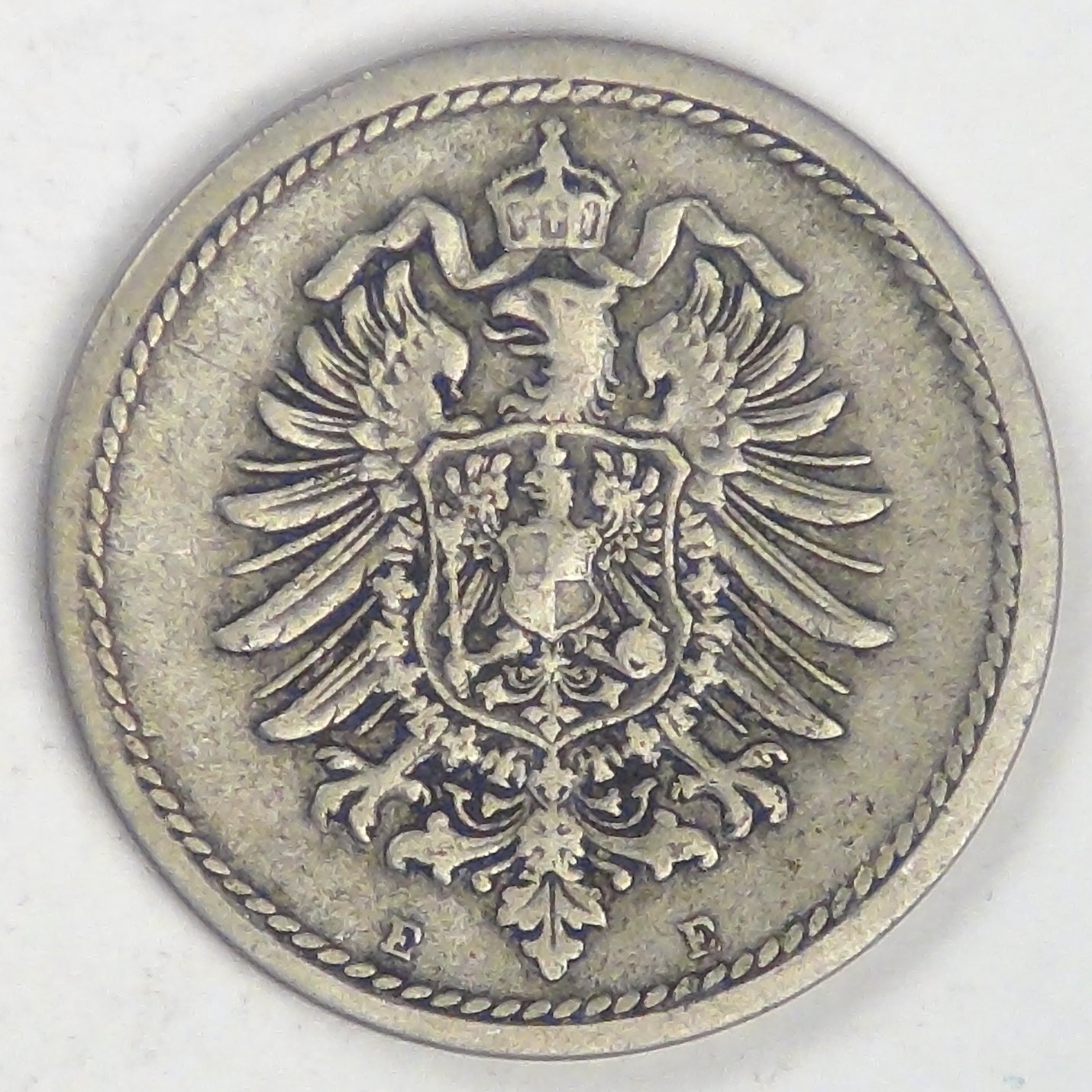GERMANY - Empire, Wilhelm I, 1875 E, 5 Pfennig, Very Fine