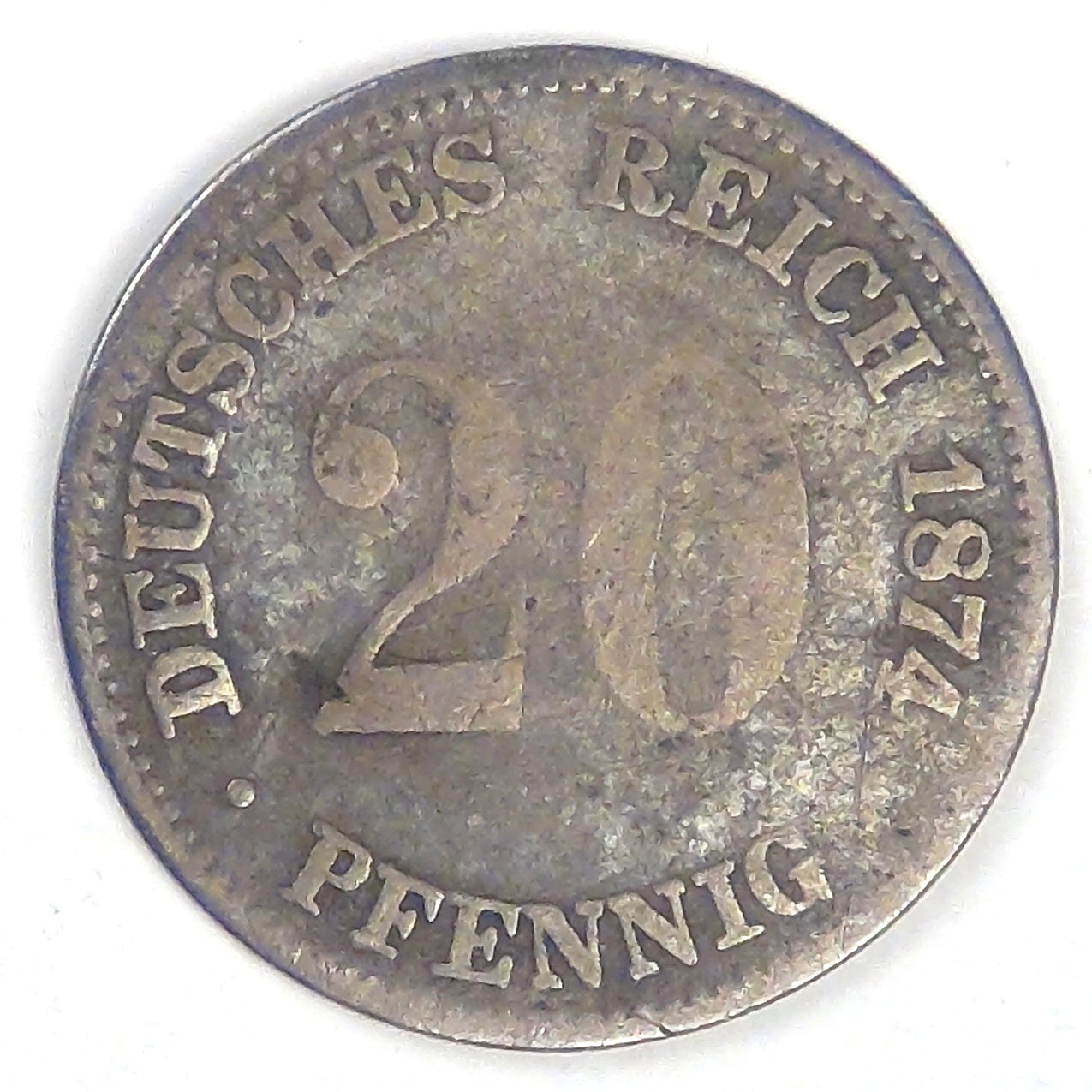 GERMANY - Empire, Wilhelm I, 1874 E, 20 Pfennig, Fine