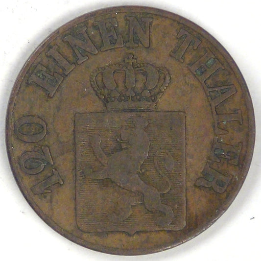 GERMANY - Hesse-Cassel, Friedrich Wilhelm I, 1852, 3 Heller, Very Fine