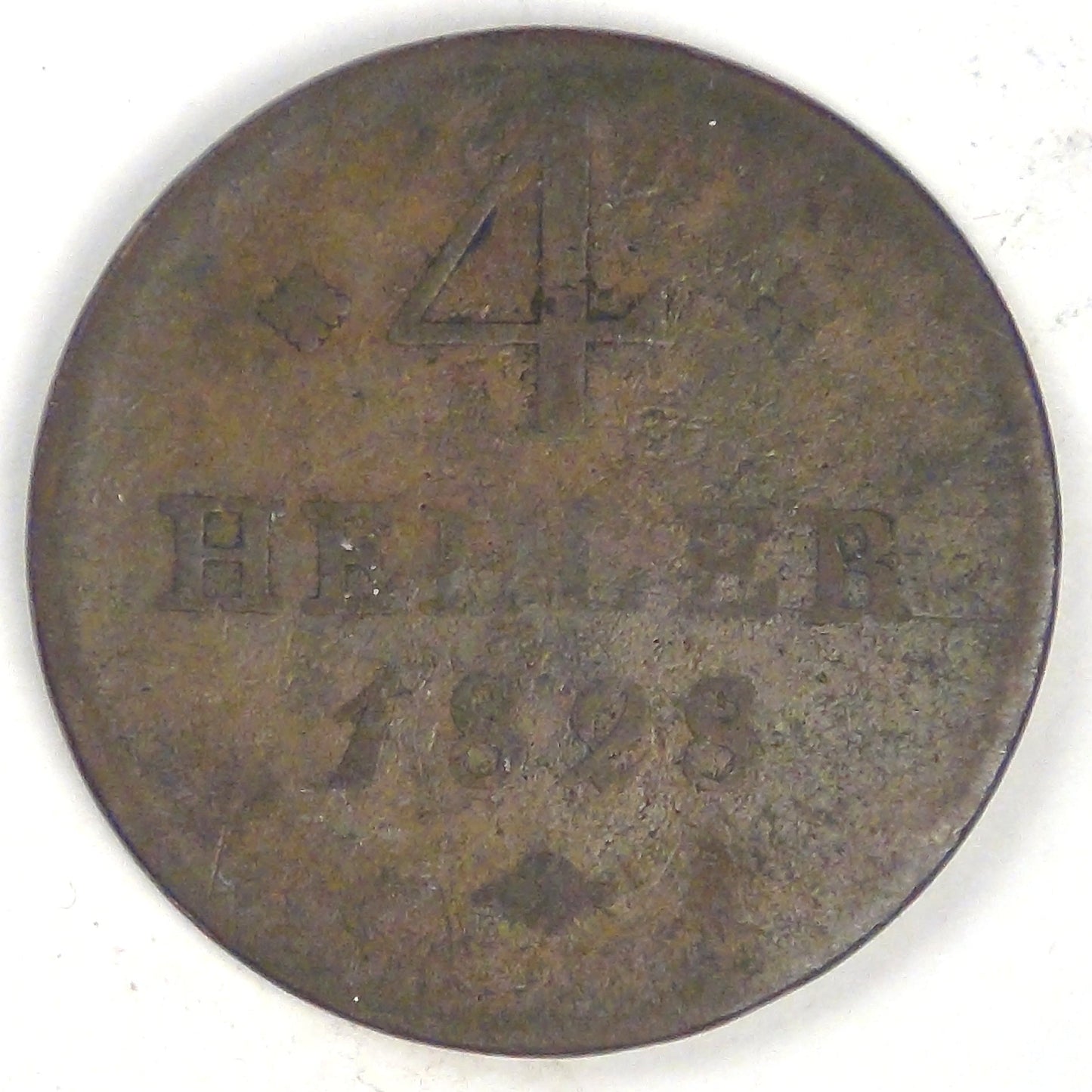 GERMANY - Hesse-Cassel, Wilhelm II, 1828, 4 Heller, Fine / VG