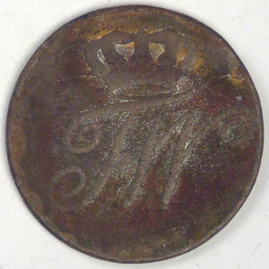 GERMANY - Kingdom of Prussia - Silesia, Friedrich Wilhelm II, 1797 B, ½ Kreuzer, Fine