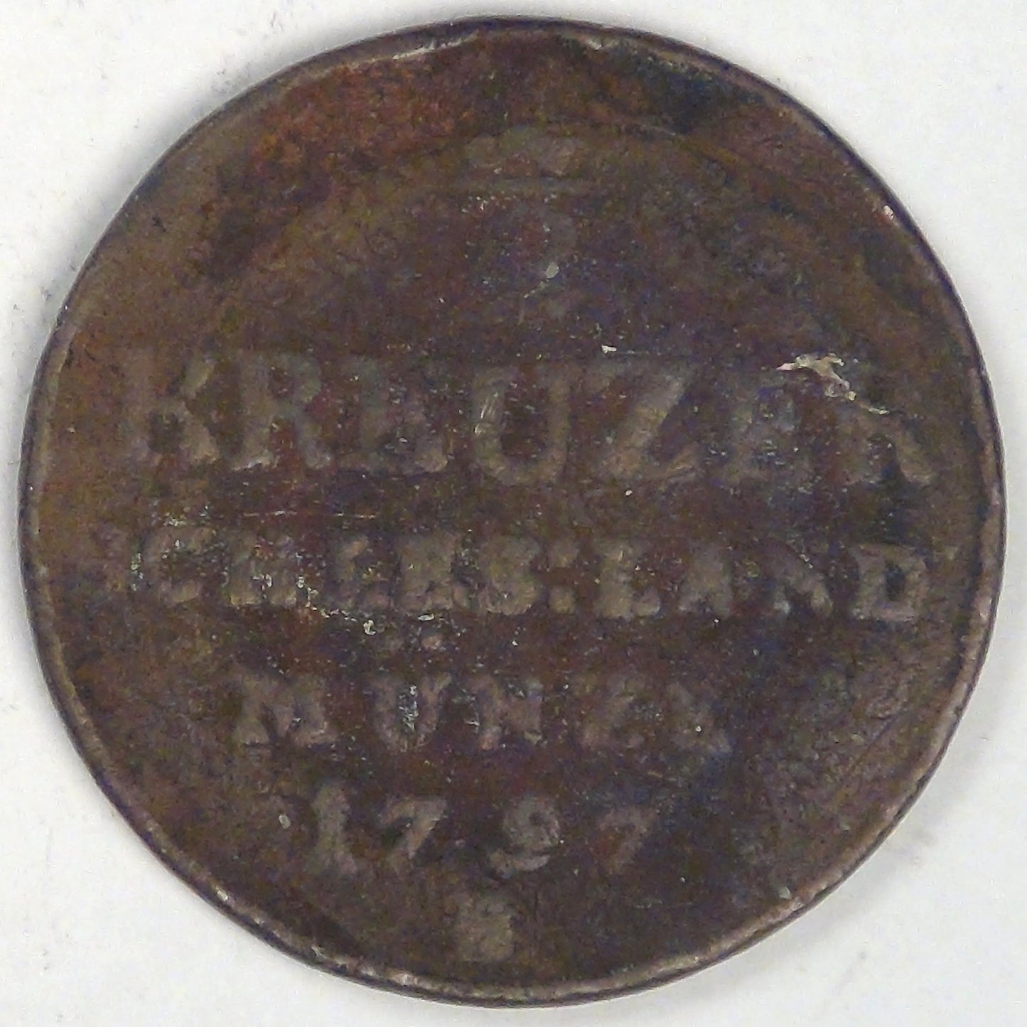 GERMANY - Kingdom of Prussia - Silesia, Friedrich Wilhelm II, 1797 B, ½ Kreuzer, Fine