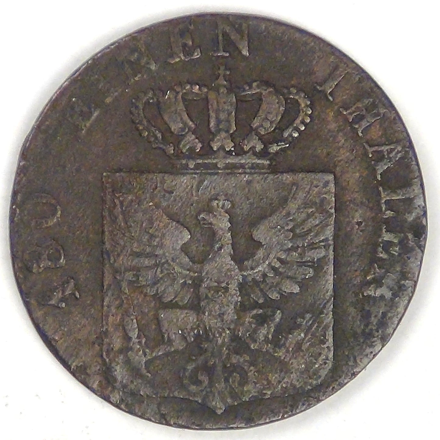 GERMANY - Prussia, Friedrich Wilhelm IV, 1841 D, 2 Pfennige, Fine