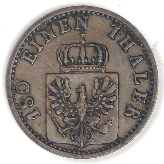 GERMANY - Prussia, Wilhelm I, 1866 A, 2 Pfennige, Choice Very Fine