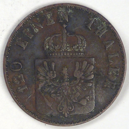 GERMANY - Prussia, Friedrich Wilhelm IV, 1849 A, 3 Pfennige, Very Fine