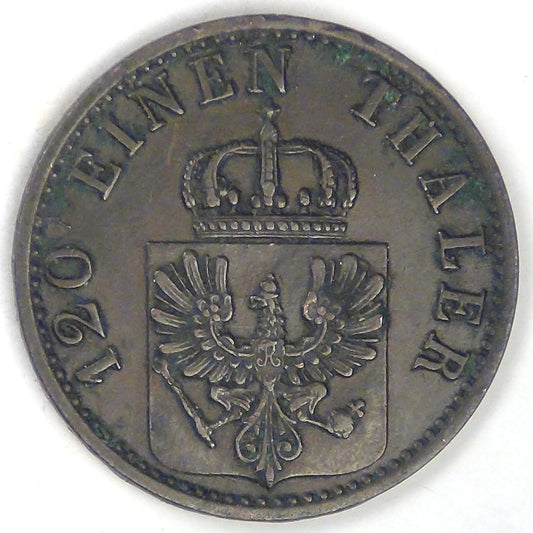 GERMANY - Prussia, Wilhelm I, 1870 A, 3 Pfennige, Very Fine +