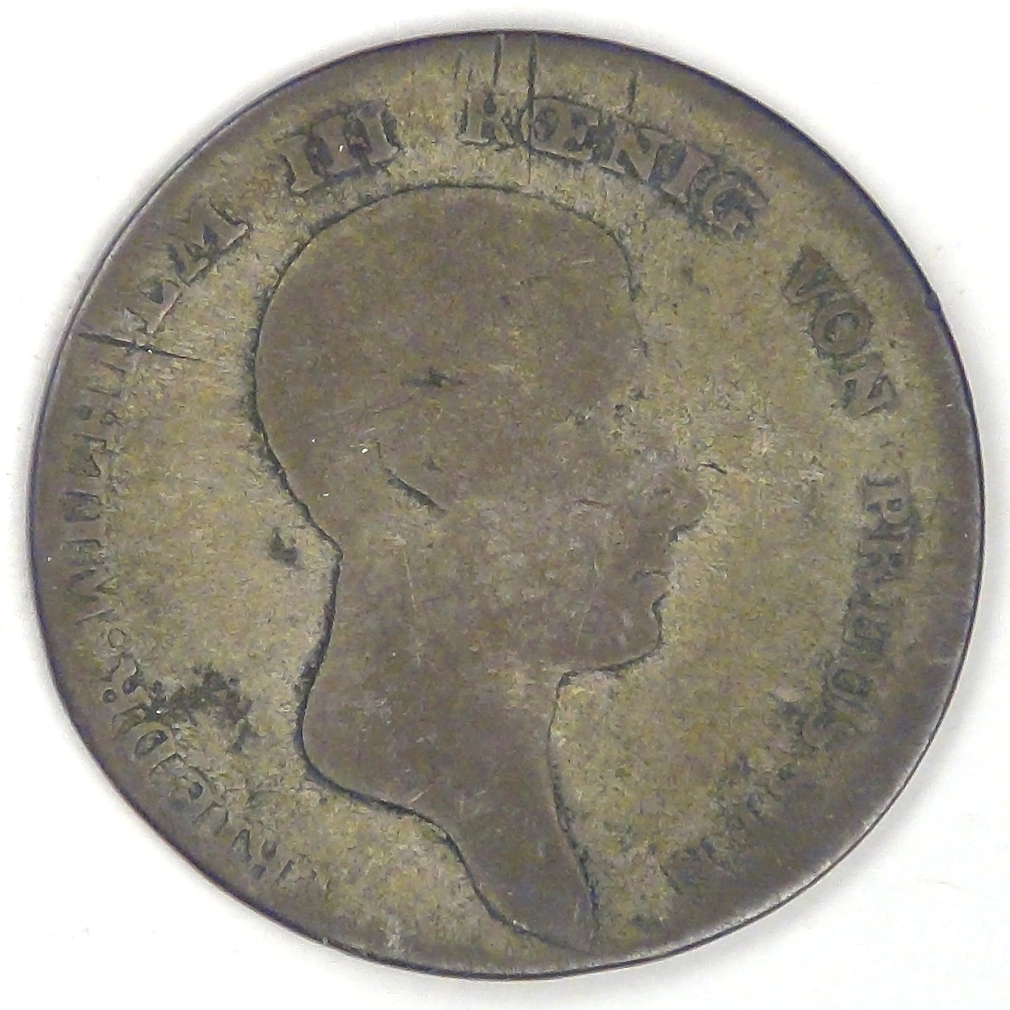 GERMANY - Prussia, Friedrich Wilhelm III, 1812 A, 1/6 Reichsthaler, Good / VG