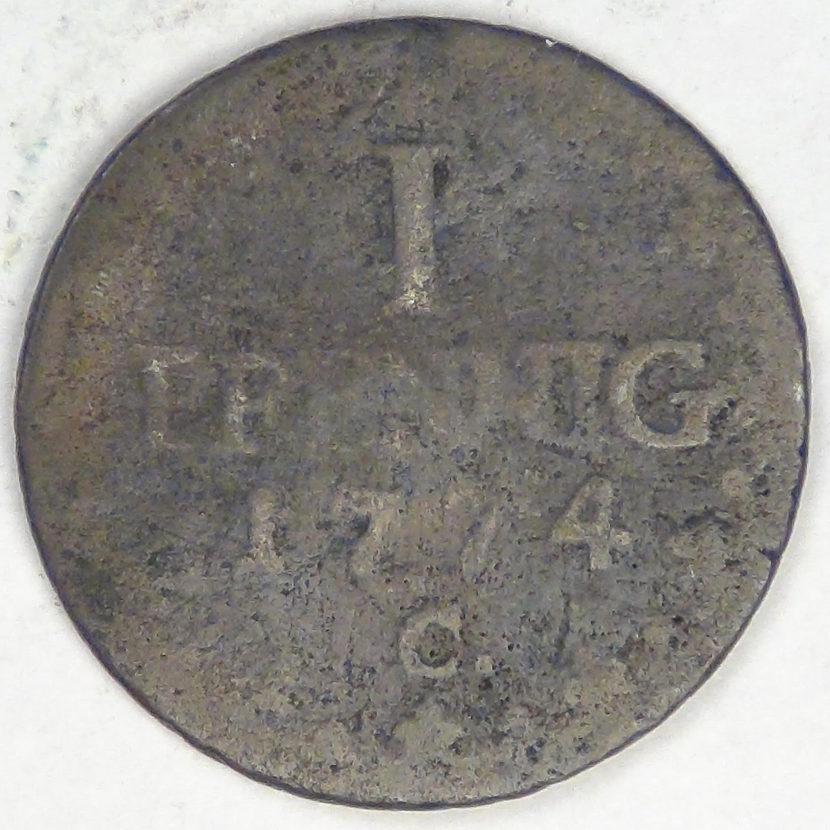 GERMANY - Electorate of Saxony, Friedrich August III, 1774 C, Pfennig, Fine details