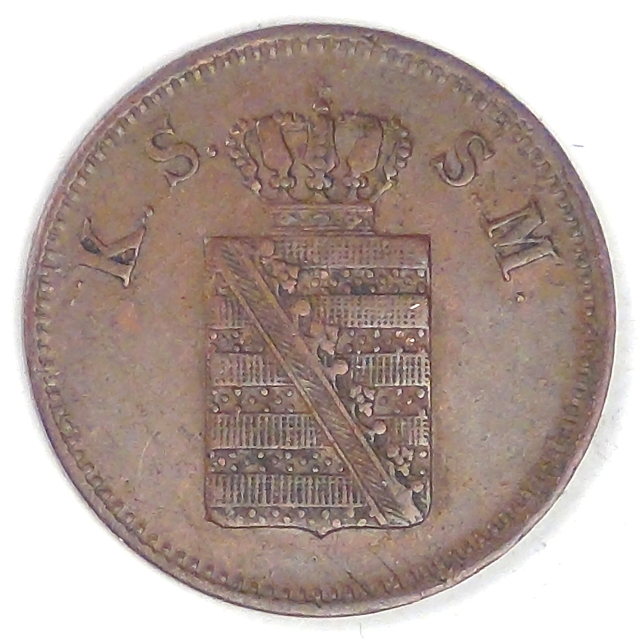 GERMANY - Kingdom of Saxony, Friedrich August II, 1842 G, Pfennig, Very Fine