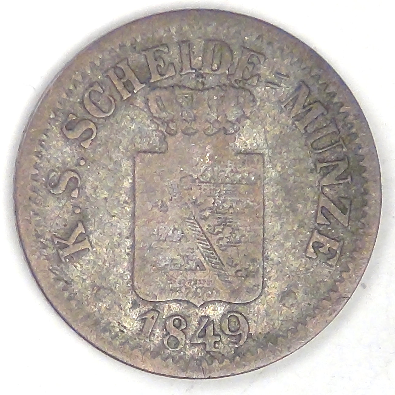 GERMANY - Kingdom of Saxony, Friedrich August II, 1849 F, Neugroschen / 10 Pfennige, Fine