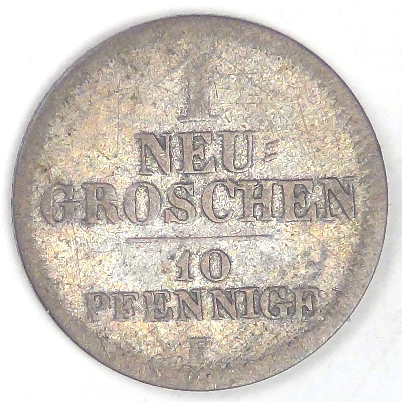 GERMANY - Kingdom of Saxony, Friedrich August II, 1849 F, Neugroschen / 10 Pfennige, Fine