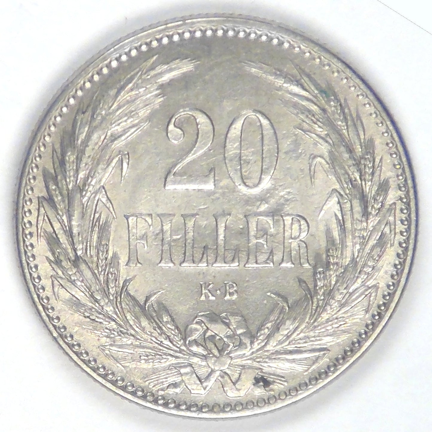 HUNGARY - Kingdom, Franz Joseph I, 1893 KB, 20 Filler, Choice Almost Uncirculated