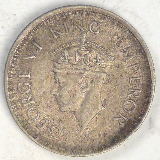 INDIA - British Colony, George VI, 1944, ¼ Rupee, Extra Fine / AU